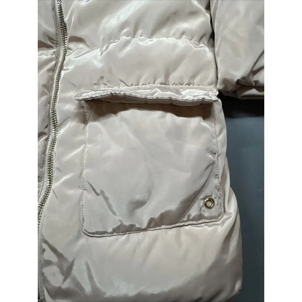 ZARA Girls Puffer Jacket Size 4-5 Years (110 cm) Light Pink Quilted Winter Coat